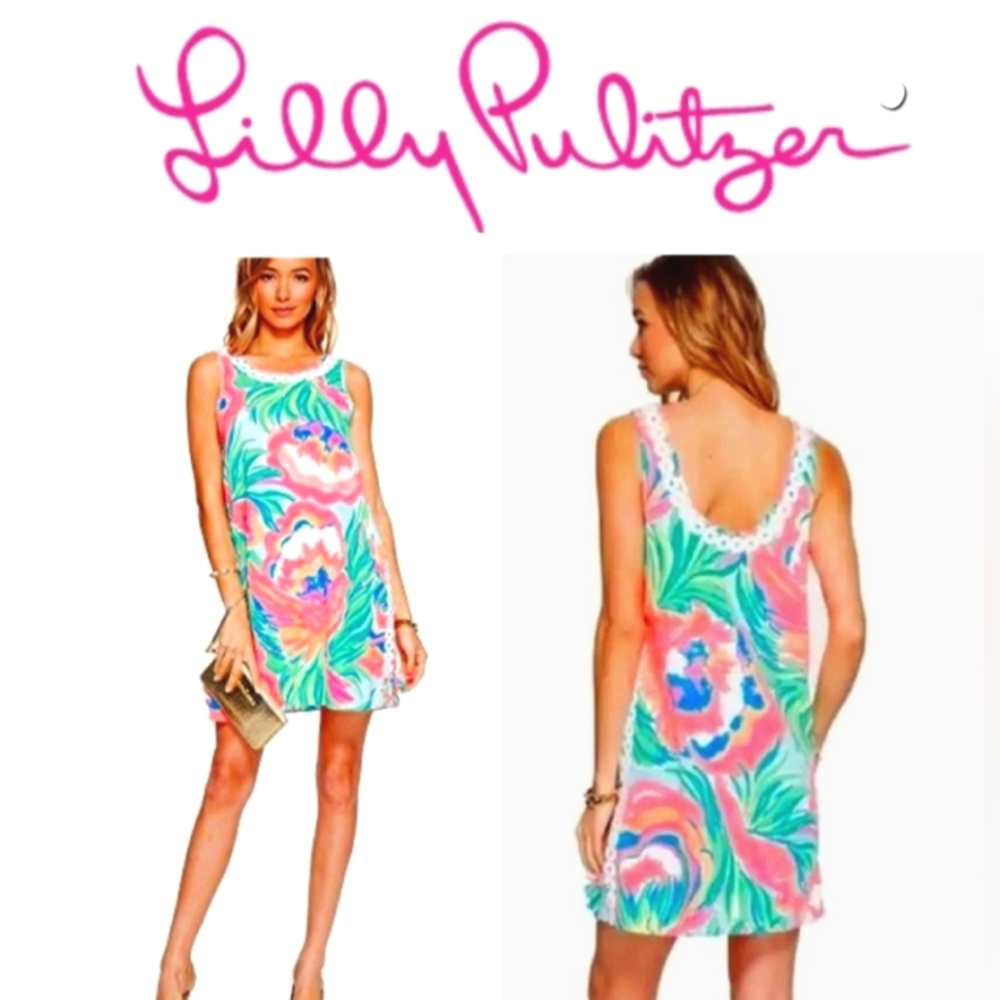 Lilly Pulitzer Stella Sleeveless Shift Dress in Serene Multi Paradise Bound Sz 6 - Picture 1 of 14